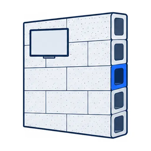 Schematic: Concrete block (garage, backyard wall, retaining wall)