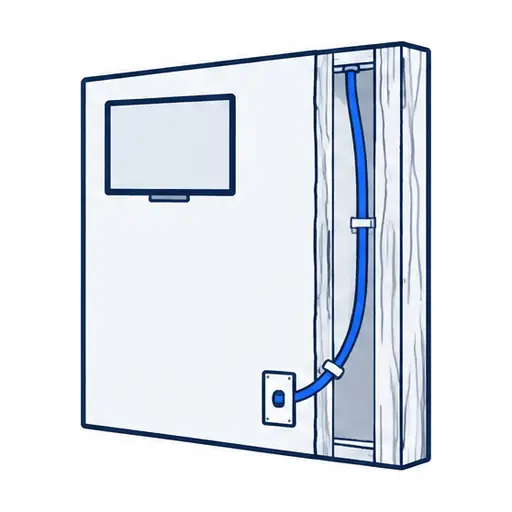 Schematic: a cable hidden inside the wall