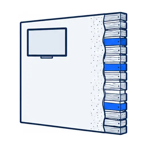 Schematic: Plaster over lath or early drywall (1920s–50s houses)