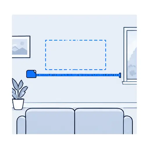 Illustration: step 1 — TV, wall and room