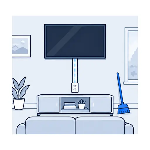Illustration: step 4 — Hang, test, tidy
